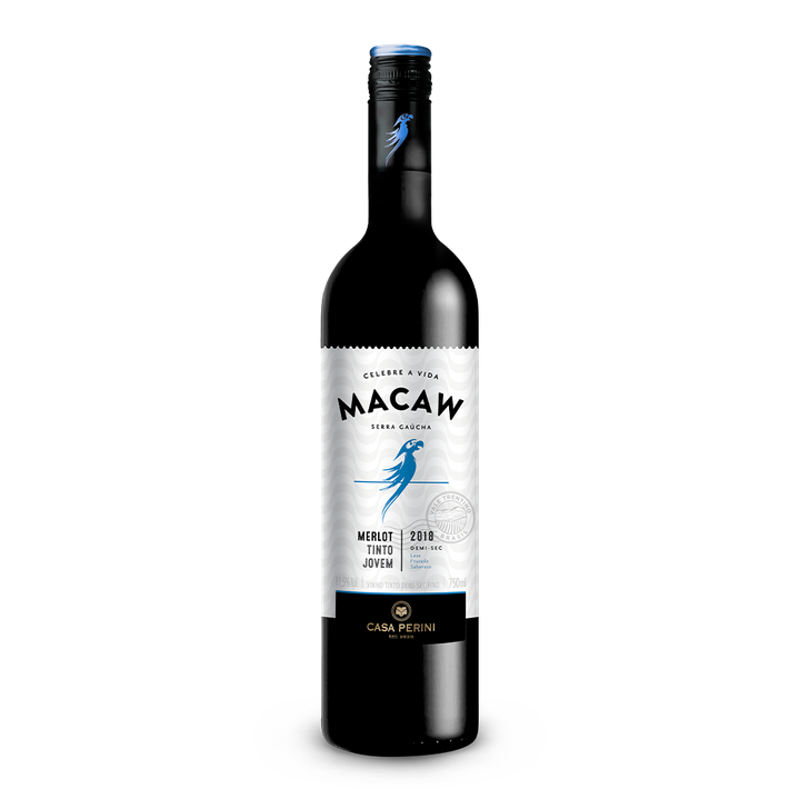 VINHO TINTO DEMI-SEC MERLOT (750ML)-MACAW
