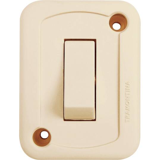 INTERRUPTOR DE SOBREPOR TRAMONTINA 1 TECLA 10A 250V BRANCO REF. 57400/106