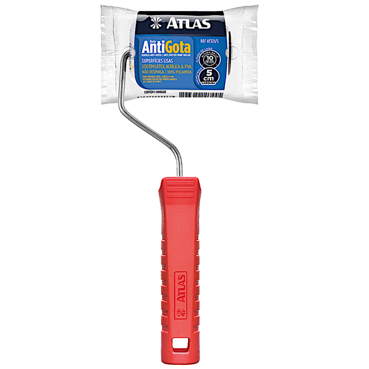 ROLO DE PINTURA EM LÃ ANTI GOTAS ATLAS 05 CM C/SUPORTE