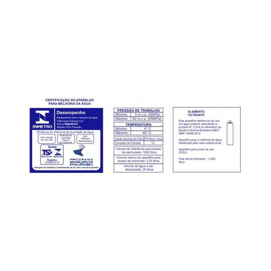 ELEMENTO FILTRANTE PARA FILTRO VTF800 E VTF801 ESTEVES VTF104CWG