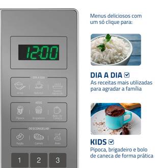 MICRO-ONDAS 21 LTS 127V MO-01-21-E - CINZA/ESPELHADO - UN - MONDIAL