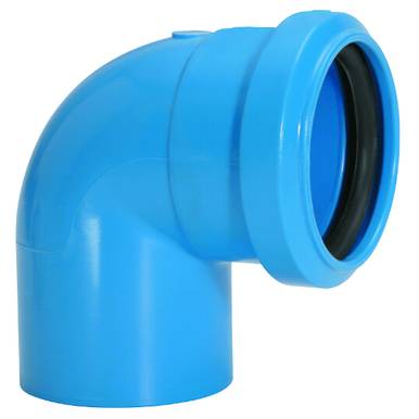 JOELHO PVC AZUL COM ANEL LÁBIAL  90 38MM X 38 AMANCO
