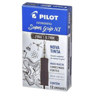 CANETA SUPER GRIP 0.7 0.7MM - PRETO - CX 12 - PILOT