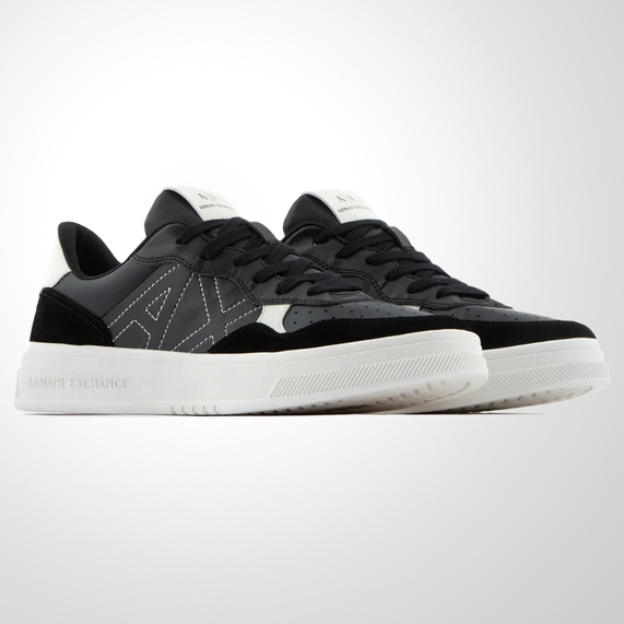 TÊNIS ARMANI EXCHANGE MASCULINO RECORTES E LOGO PRETO
