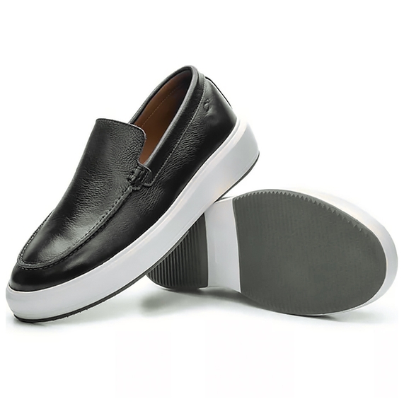 MOCASSIM MASCULINO CASUAL COURO FLOATER PRETO PADRÃO