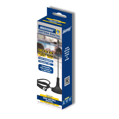 ANTENA INTERNA UHF DIGITAL HD COM CABO COAXIAL 1.5 M