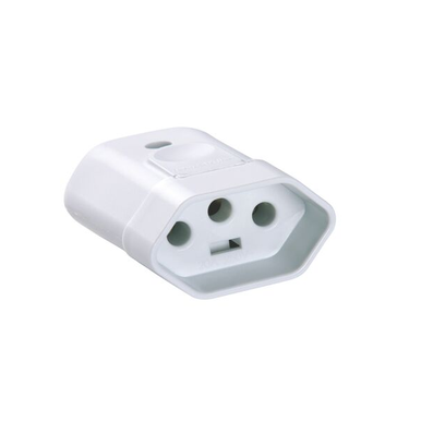 PLUG TRAMONTINA FÊMEA (2P+T) 20A 250V BRANCO REF. 57402/155