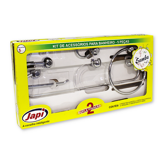 KIT BANHEIRO JAPI ABS CROMADO JKSC LINHA SAMBA