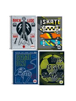 CADERNO UNIV CAPA DURA 1X1 80FLS - PEPPER - PCT 4 - TILIBRA