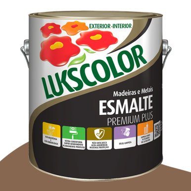 ESMALTE SINTÉTICO LUKSCOLOR BASE SOLVENTE ALTO BRILHO CONHAQUE 3.6L