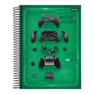 CADERNO UNIV CAPA DURA 10X1 160FLS - PLAYER 1 - PCT 4 - JANDAIA