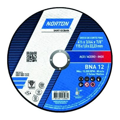 DISCO CORTE MET BNA12 NORTON 7(180x1,6x22mm)