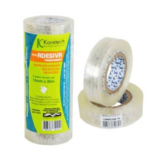FITA ADESIVA 12X30 2215 - TRANSPARENTE - PCT 10 - KORETECH