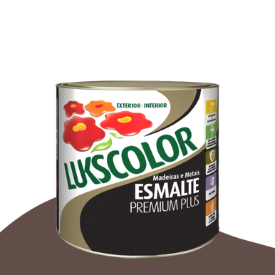ESMALTE SINTÉTICO LUKSCOLOR BASE SOLVENTE ALTO BRILHO MARROM 0.225L