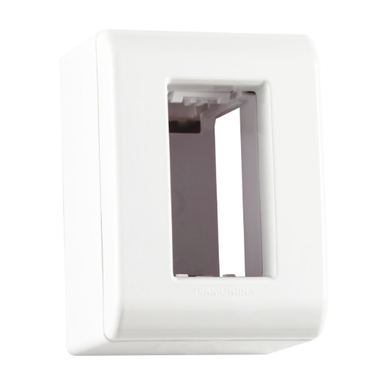CAIXA DE SOBREPOR 1 POSTO TRAMONTINA LIZFLEX BRANCO  BRANCO