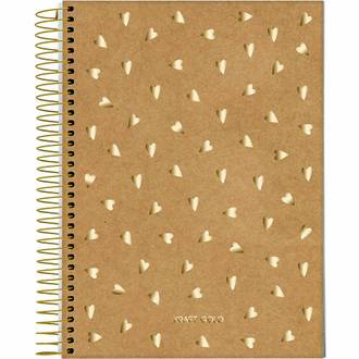 CADERNO COLEGIAL CAPA DURA 1X1 80FLS - KRAFT GOLD - UN - JANDAIA