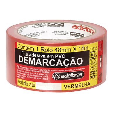 FITA ADESIVA PARA DEMARCAÇÃO ADELBRAS VERMELHA 48MM X 14M