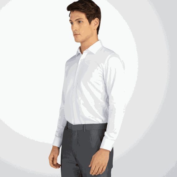 CAMISA MASCULINA CASUAL PADRÃO FIBRA BAMBU REGULAR BRANCA