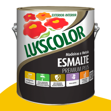 ESMALTE SINTÉTICO LUKSCOLOR BASE SOLVENTE ALTO BRILHO AMARELO 3.6L