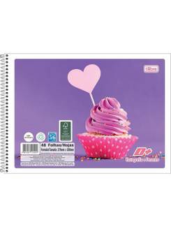 CADERNO DESENHO CAPA FLEXIVE 48FLS - ESPIRAL - MAIS+ - PCT 10 - TILIBRA