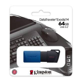 PEN DRIVE 64GB EXODIA DTXM - USB 3.2 - PRETO - UN - KINGSTON