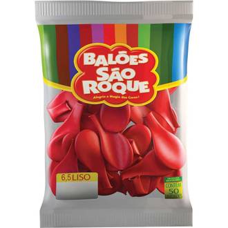 BALAO 6,5 LISO BASIC C/50  - VERMELHO - UN - SAO ROQUE