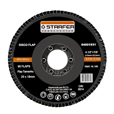 DISCO FLAP STARFER 4.1/2  GRÃO 120 REF. 4001931