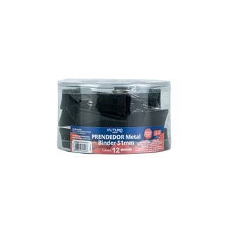 PRENDEDOR DE PAPEL 51MM C/12 FO292205 - PRETO - UN - FUTURO