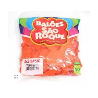 BALAO 6,5 LISO BASIC C/50  - LARANJA - UN - SAO ROQUE