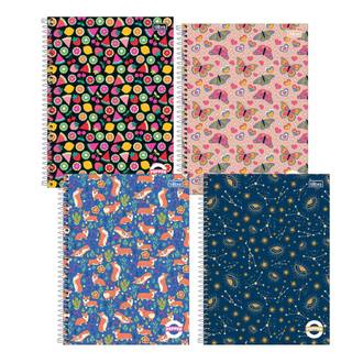 CADERNO UNIV CAPA DURA 1X1 80FLS - PEPPER FEM - PCT 4 - TILIBRA