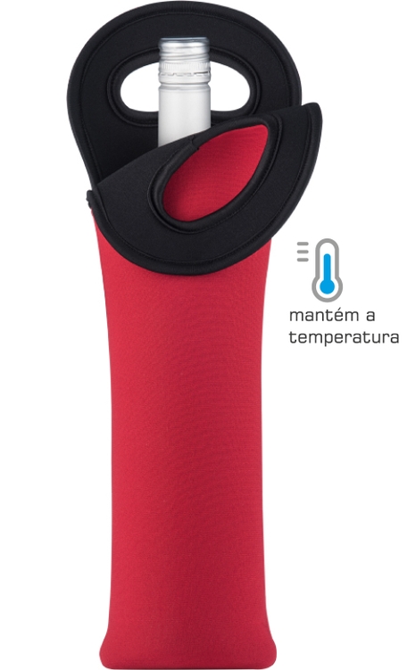 Porta Garrafa em Neoprene Boccati (vermelho e preto)