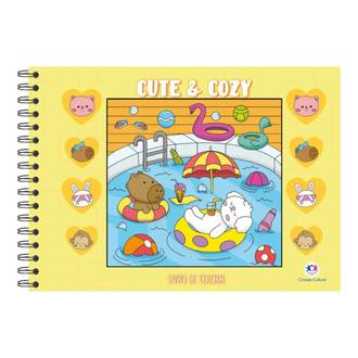 LIVRO DE COLORIR CUTE AND CAZY - YELLOW - UN - CIRANDA CULTURAL