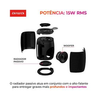 CAIXA DE SOM BT 15W PORTATIL - SPEAKER - AWS-SP03B - PRETO - UN - AIWA