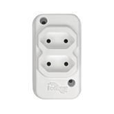 TOMADA BARRA NBR 2P 10A(2x)DUPLA BRANCA TECHNA