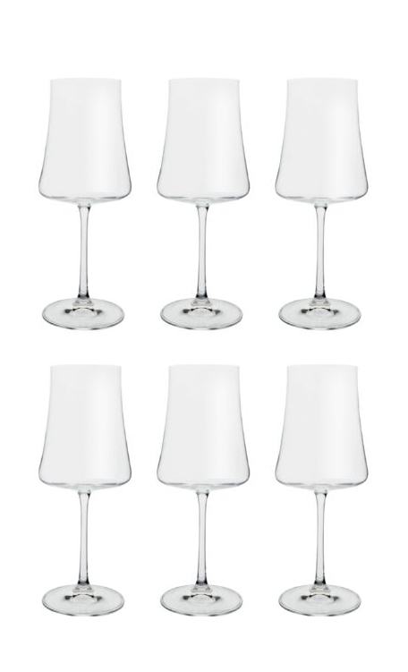Conjunto 6 Taças de Cristal Ecológico Bohemia Xtra para Vinho Branco 360ml