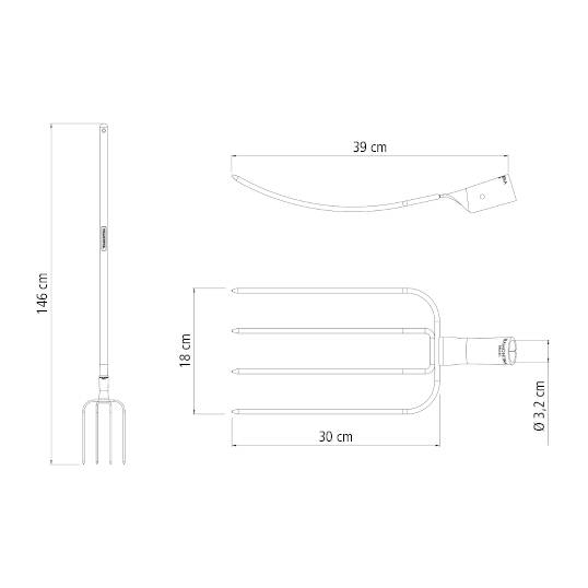 FORCADO DE 4 DENTES COM CABO 1.20 M TRAMONTINA REF. 77144/544