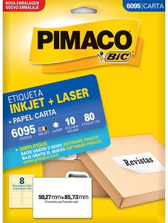 ETIQ INKJET/LASER CARTA 10FL 6095 - 59X85 - UN - PIMACO