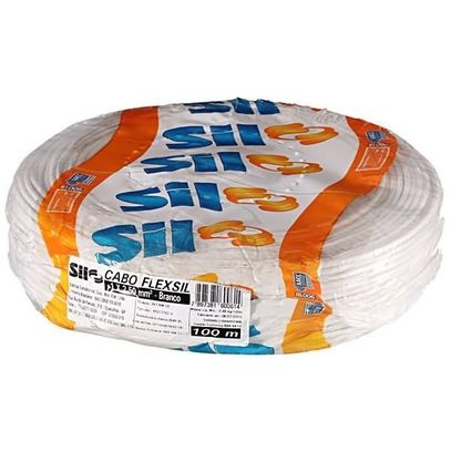 FIO CABO FLEX 750V  2,5mm BRANCO SIL(100m)