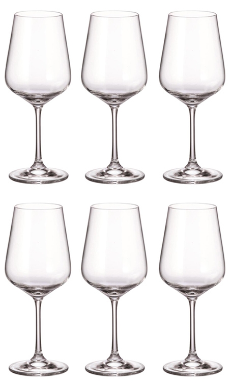 Conjunto 6 Taças de Cristal Titânio Bohemia para Vinho 360ml