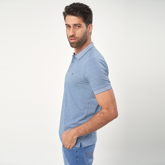 POLO CASUAL MC AZUL PADRAO