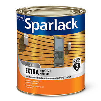 VERNIZ SPARLACK EXTRA MARÍTIMO ACETINADO BASE ÁGUA NATURAL 0.9L