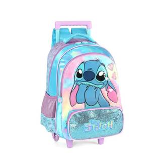MOCHILA C/RODAS STITCH IC42412SC - METALIZADA - AZUL - UN - LUXCEL
