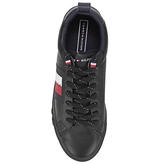 TÊNIS MASCULINO DINO 9A COURO PRETO TOMMY HILFIGER