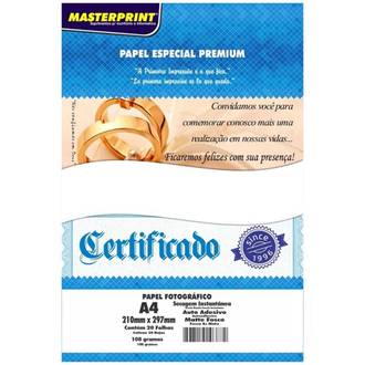 PAPEL MATTE ADESIVO 108G 20FL 302010048 - UN - MASTERPRINT