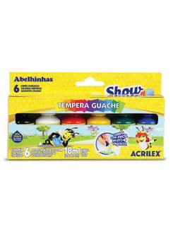 TINTA GUACHE SHOW COLOR 18ML C/6 CORES - C/PINCEL - UN - ACRILEX