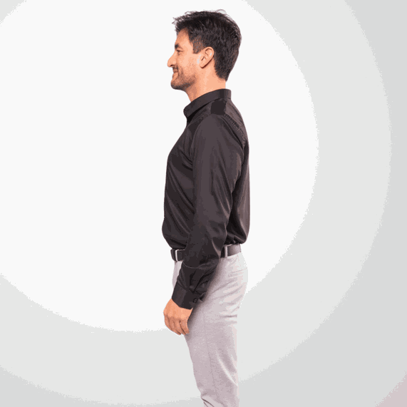 CAMISA MASCULINA CASUAL PADRÃO FIBRA BAMBU REGULAR PRETA
