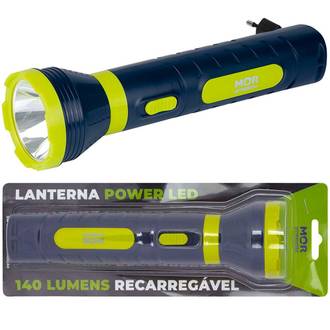 LANTERNA POWER LED 140 LUMENS RECARREGAVEL - 9182 - AZUL MARINHO - UN - MOR