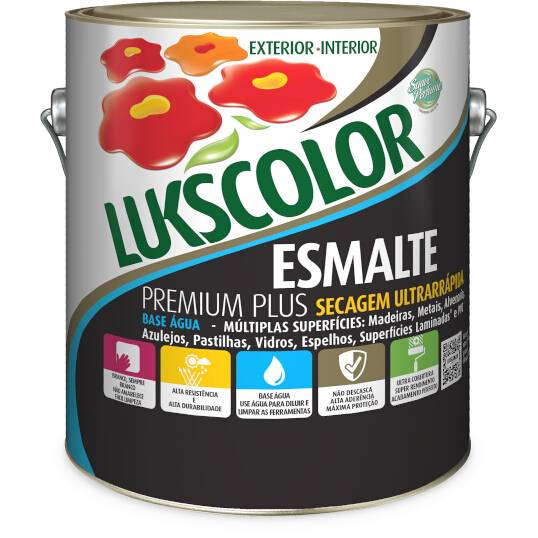 ESMALTE SINTÉTICO LUKSCOLOR (base água) Acabamento: ALTO BRILHO Cor: BRANCO 3.6L