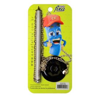 CANETA FIXA P/ BALCAO TUBO C/BASE CHAPEU PRETA - AZUL - UN - CANETA BALCAO