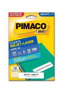 ETIQUETA INKJET/LASER A5 12FL - A5Q-2372 - 22X90 - UN - PIMACO